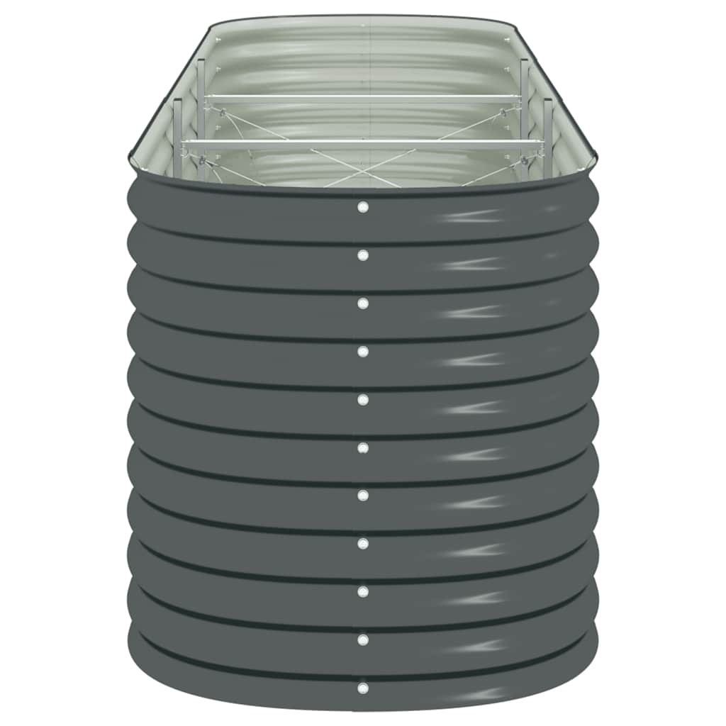 Ζαρντινιέρα Υπερυψωμένη Γκρι 320x80x81 εκ. Γαλβανισμ. Χάλυβας - Pakobazaar