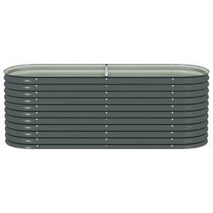 Ζαρντινιέρα Υπερυψωμένη Γκρι 240x80x81 εκ. Γαλβανισμ. Χάλυβας - Pakobazaar