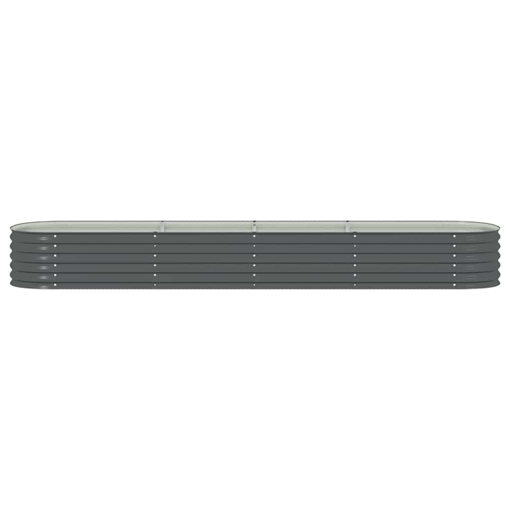Ζαρντινιέρα Υπερυψωμένη Γκρι 400x80x44 εκ. Γαλβανισμ. Χάλυβας - Pakobazaar