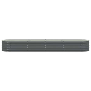 Ζαρντινιέρα Υπερυψωμένη Γκρι 400x80x44 εκ. Γαλβανισμ. Χάλυβας - Pakobazaar