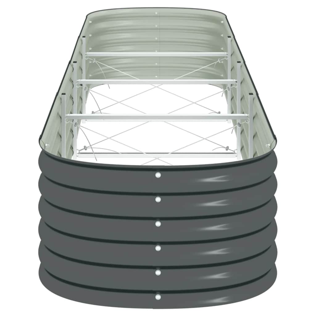 Ζαρντινιέρα Υπερυψωμένη Γκρι 400x80x44 εκ. Γαλβανισμ. Χάλυβας - Pakobazaar