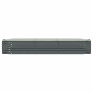 Ζαρντινιέρα Υπερυψωμένη Γκρι 320x80x44 εκ. Γαλβανισμ. Χάλυβας - Pakobazaar