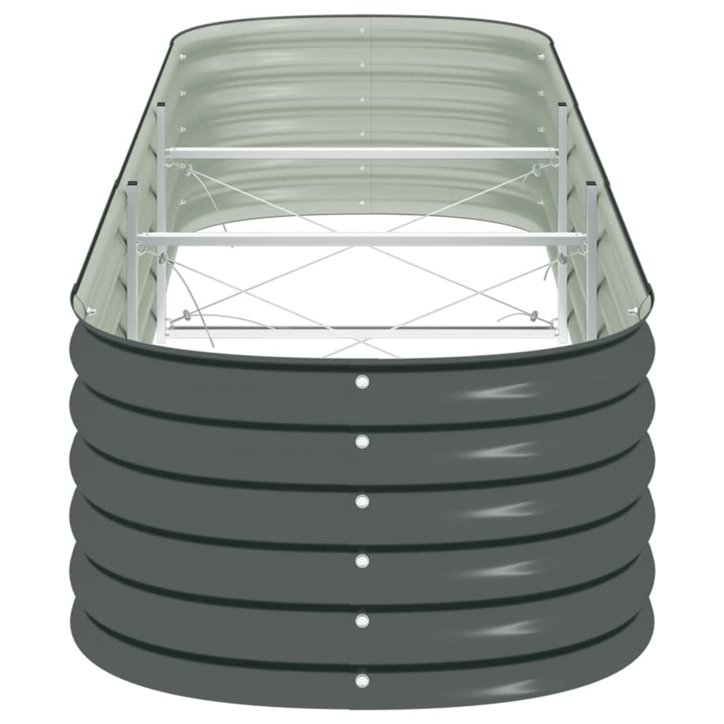 Ζαρντινιέρα Υπερυψωμένη Γκρι 320x80x44 εκ. Γαλβανισμ. Χάλυβας - Pakobazaar
