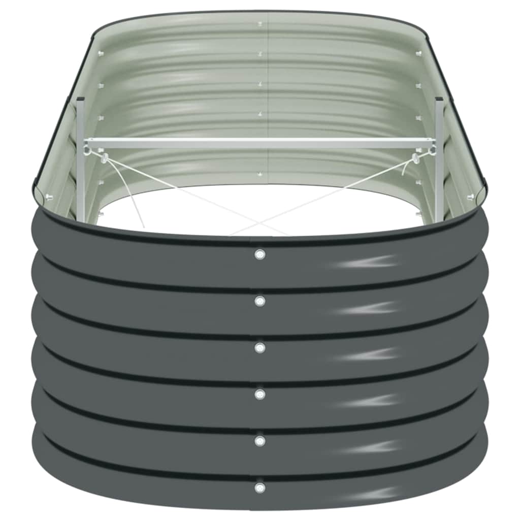 Ζαρντινιέρα Υπερυψωμένη Γκρι 240x80x44 εκ. Γαλβανισμ. Χάλυβας - Pakobazaar