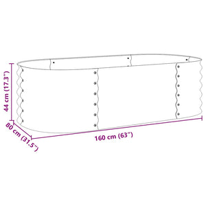 Ζαρντινιέρα Υπερυψωμένη Γκρι 160x80x44 εκ. Γαλβανισμ. Χάλυβας - Pakobazaar