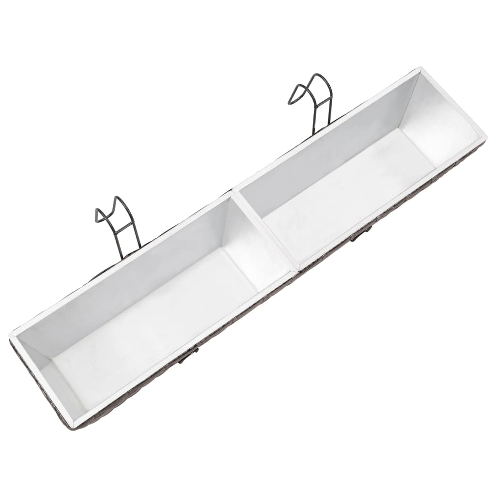 Ζαρντινιέρες Μπαλκονιού 2 τεμ. Γκρι 80 εκ. από Συνθετικό Ρατάν