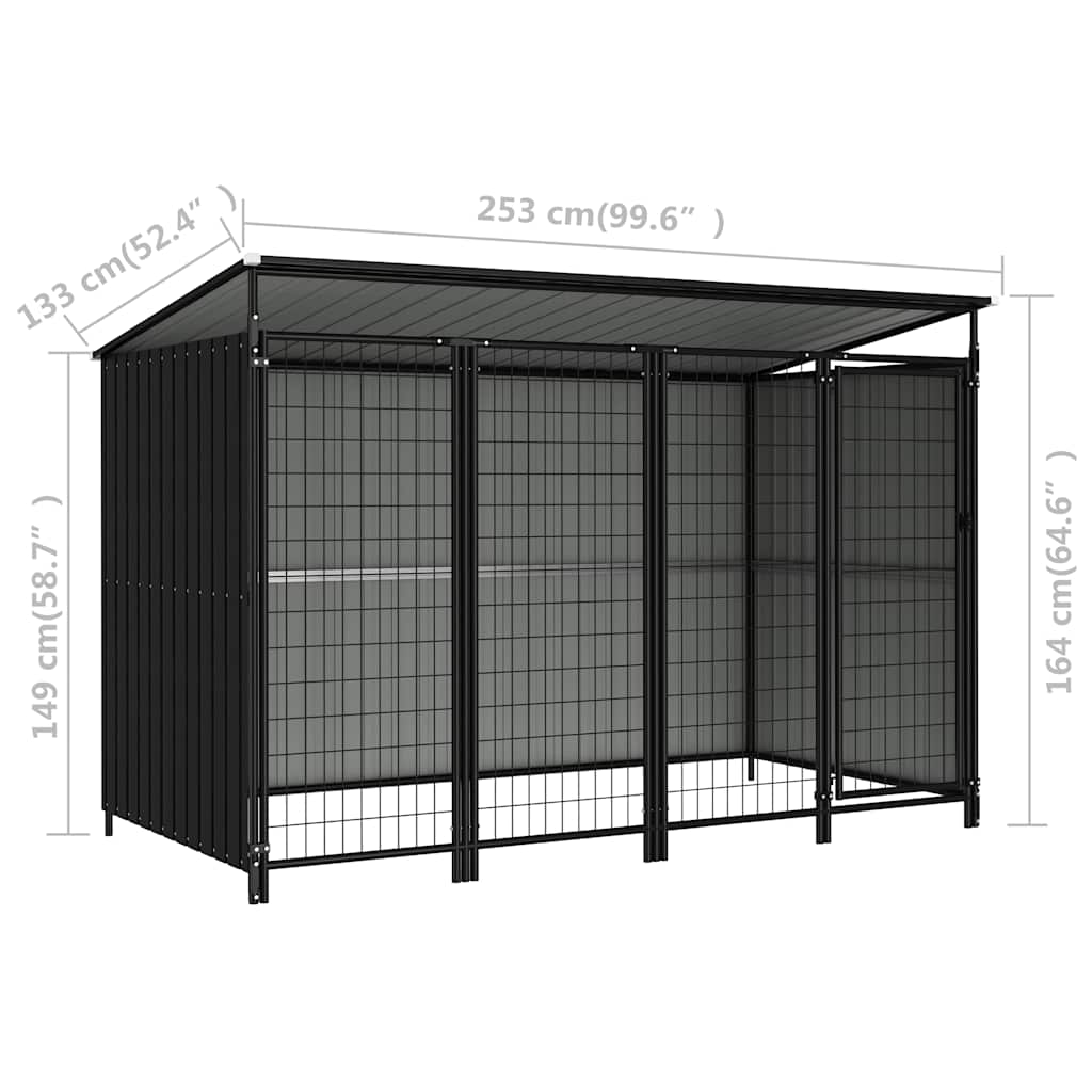 Κλουβί Σκύλου Εξωτερικού Χώρου 253 x 133 x 164 εκ. - Pakobazaar