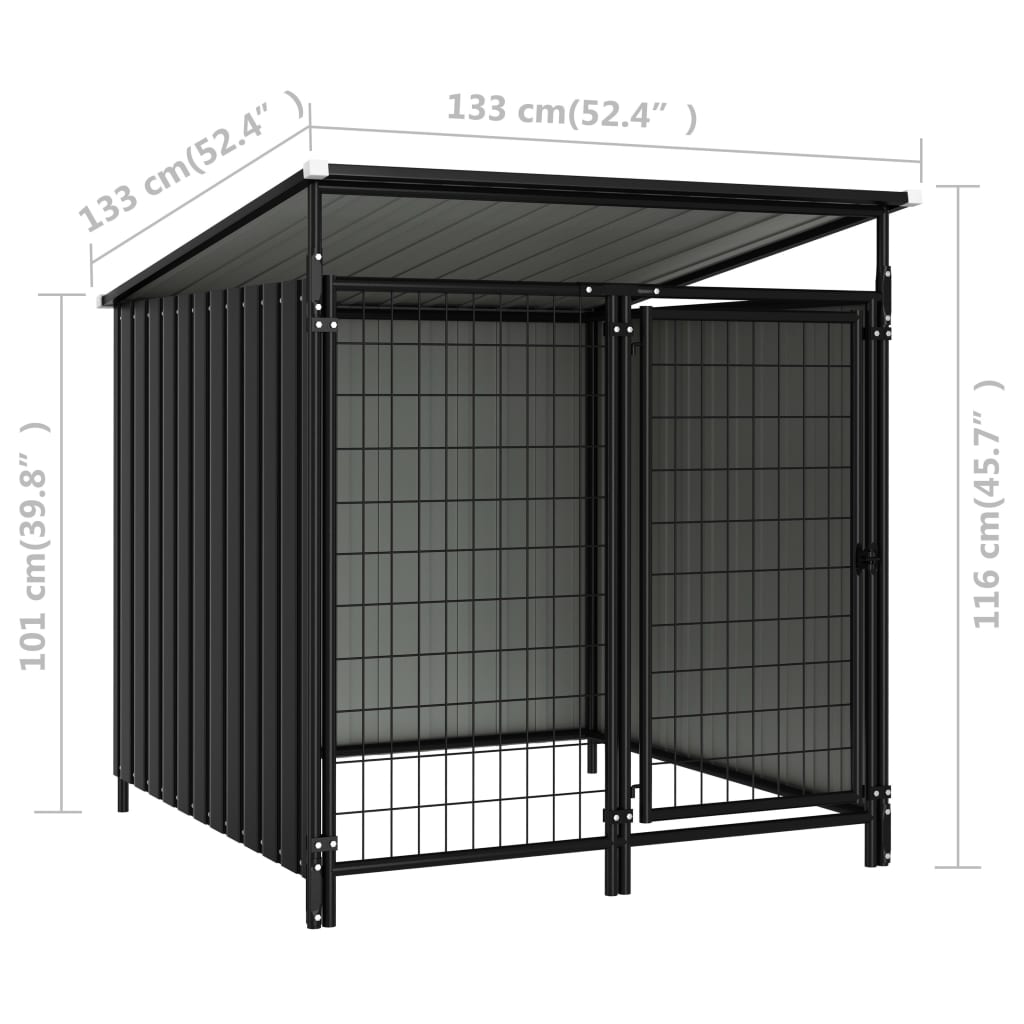 Κλουβί Σκύλου Εξωτερικού Χώρου 133 x 133 x 116 εκ. - Pakobazaar