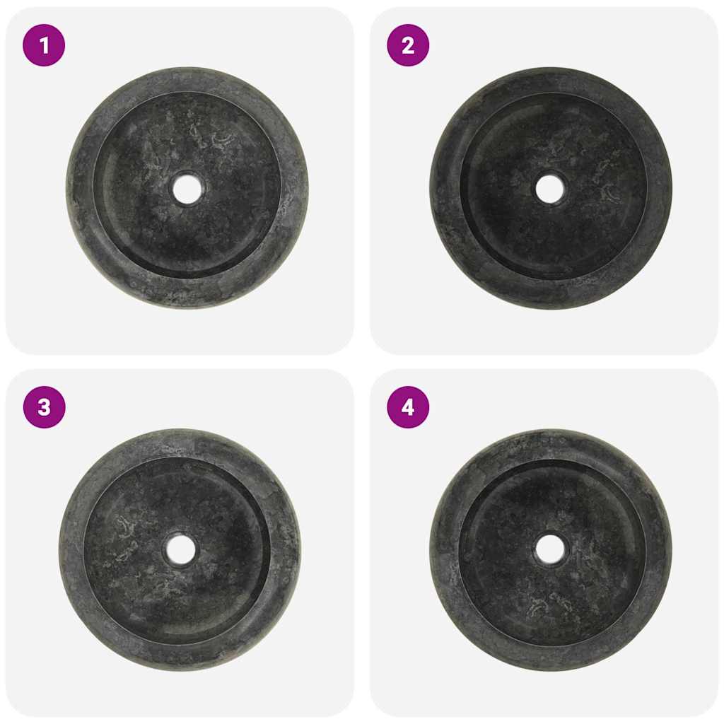 Νιπτήρας Μαύρος 45 x 12 εκ. Μαρμάρινος - PAKOBAZAAR