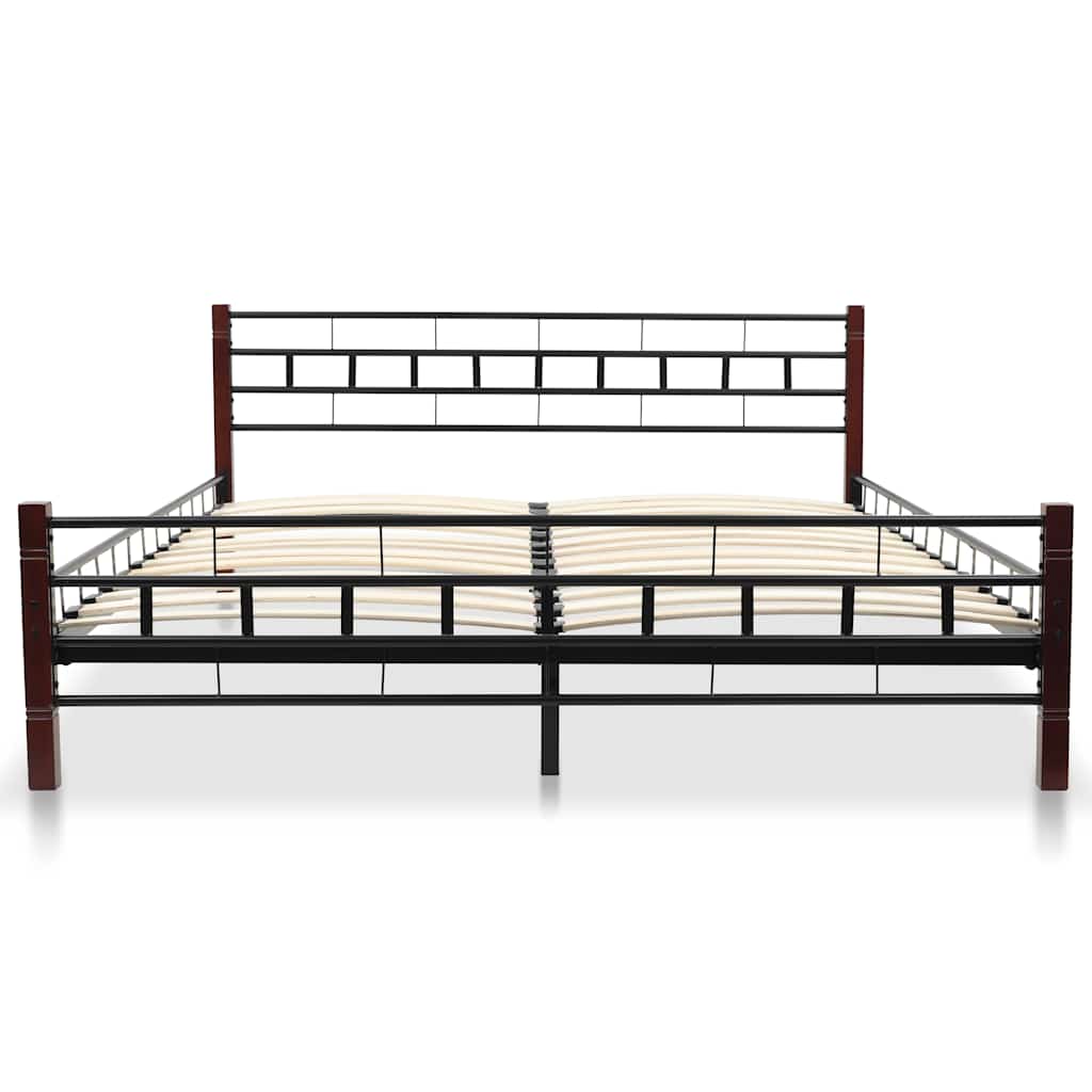 275648  Bed with Memory Foam Mattress Black Metal 160x200 cm(246736+241075)