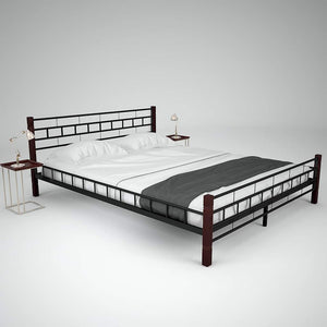 275648  Bed with Memory Foam Mattress Black Metal 160x200 cm(246736+241075)