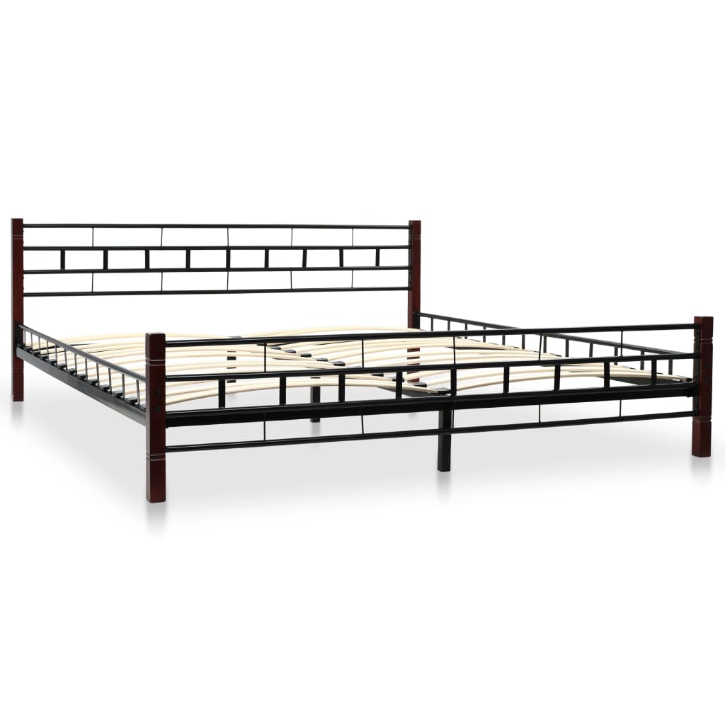 275649  Bed with Memory Foam Mattress Black Metal 180x200 cm(246737+241076)