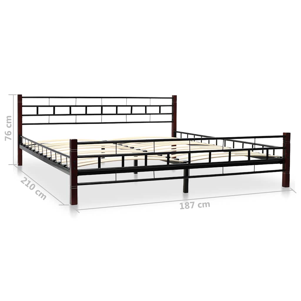 275649  Bed with Memory Foam Mattress Black Metal 180x200 cm(246737+241076)