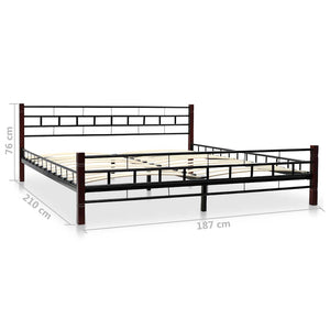 275649  Bed with Memory Foam Mattress Black Metal 180x200 cm(246737+241076)