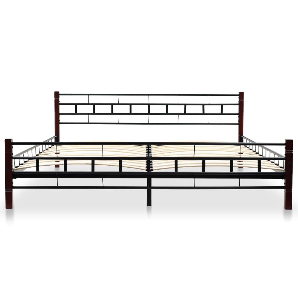 275649  Bed with Memory Foam Mattress Black Metal 180x200 cm(246737+241076)