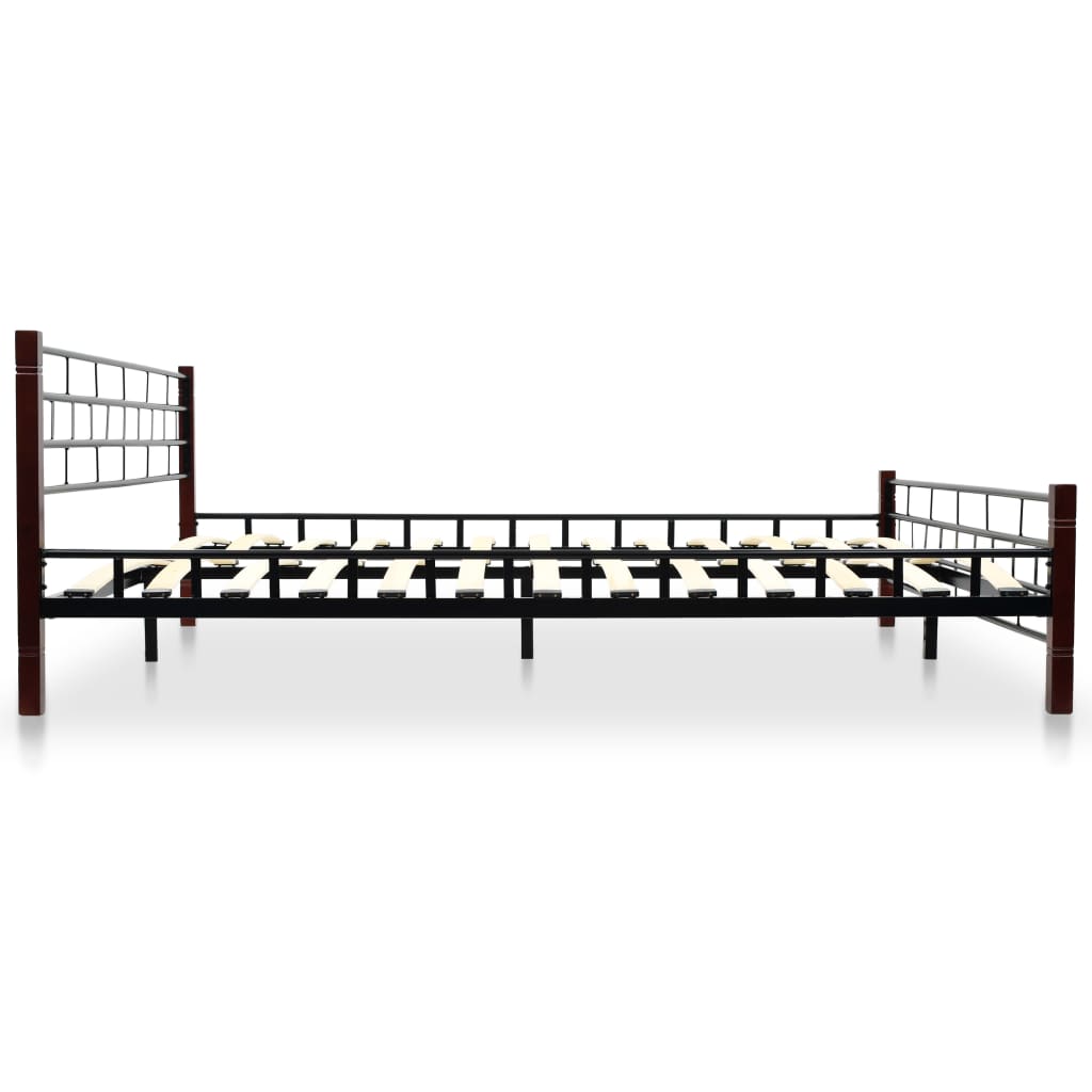 275649  Bed with Memory Foam Mattress Black Metal 180x200 cm(246737+241076)