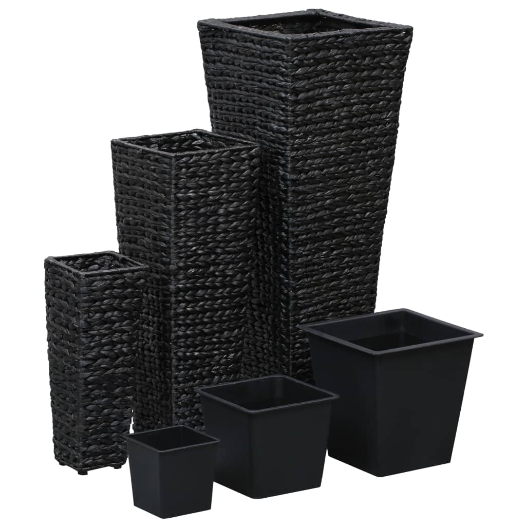 Γλάστρες Υπερυψωμένες 3 τεμ. Μαύρες από Υάκινθο του Νερού
