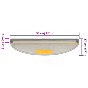 Πατάκια Σκάλας 15 τεμ. Ανοιχτό Γκρι 56 x 17 x 3 εκ. - PAKOBAZAAR