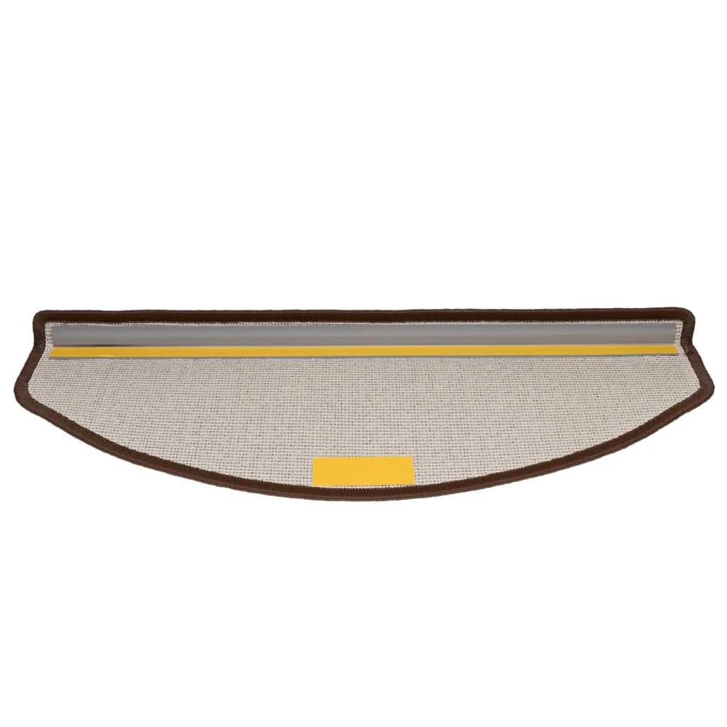 Πατάκια Σκαλοπάτια 15 τεμ. 65x24x4 εκ. Καφέ Καφέ Ημίστρογγυλά Μεγάλα - Pakobazaar