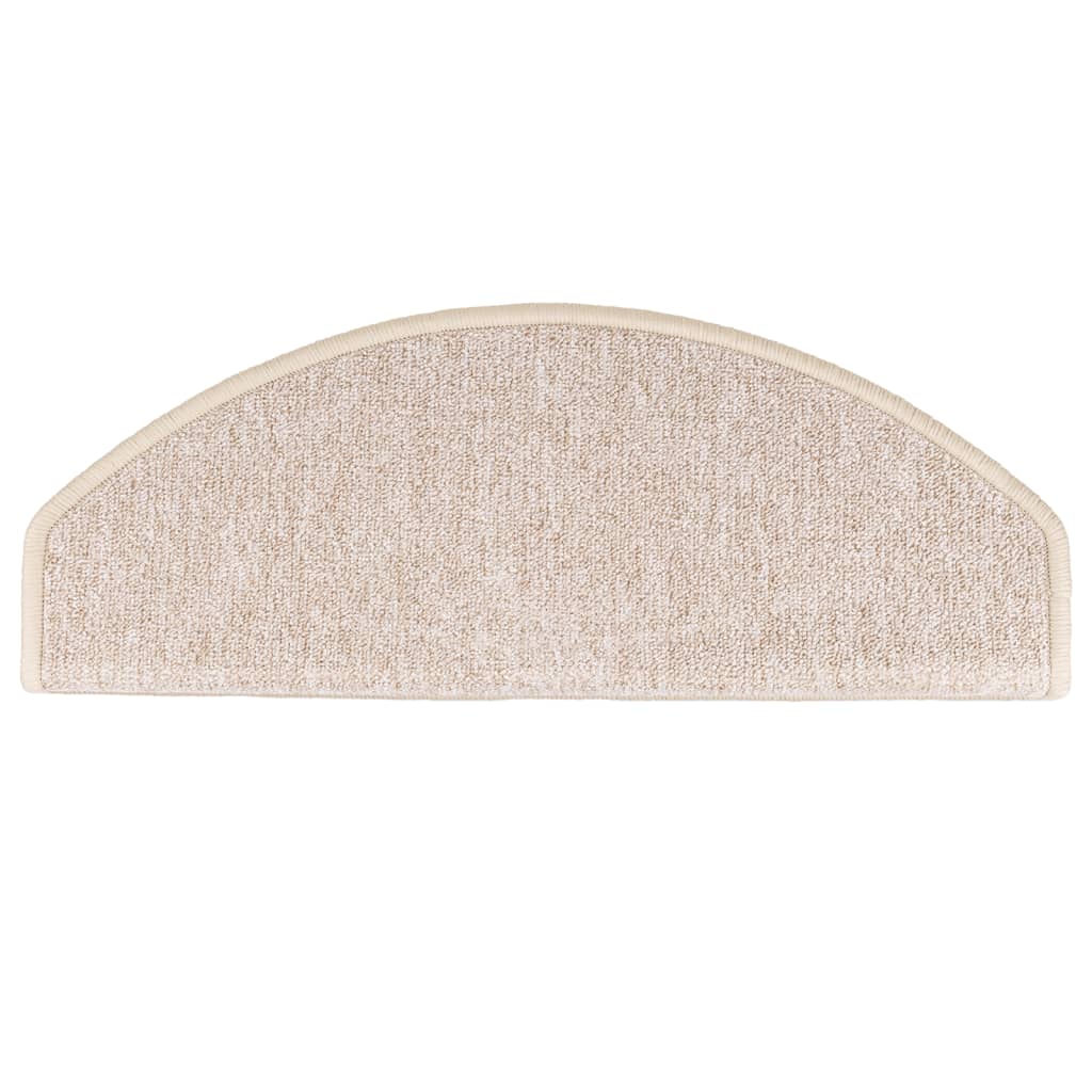 Πατάκια Σκαλιών 15 τεμ. Μεγάλα Μπεζ-Μπεζ-Ημί-Στρογγυλά 65x24x4 εκ. - PAKOBAZAAR