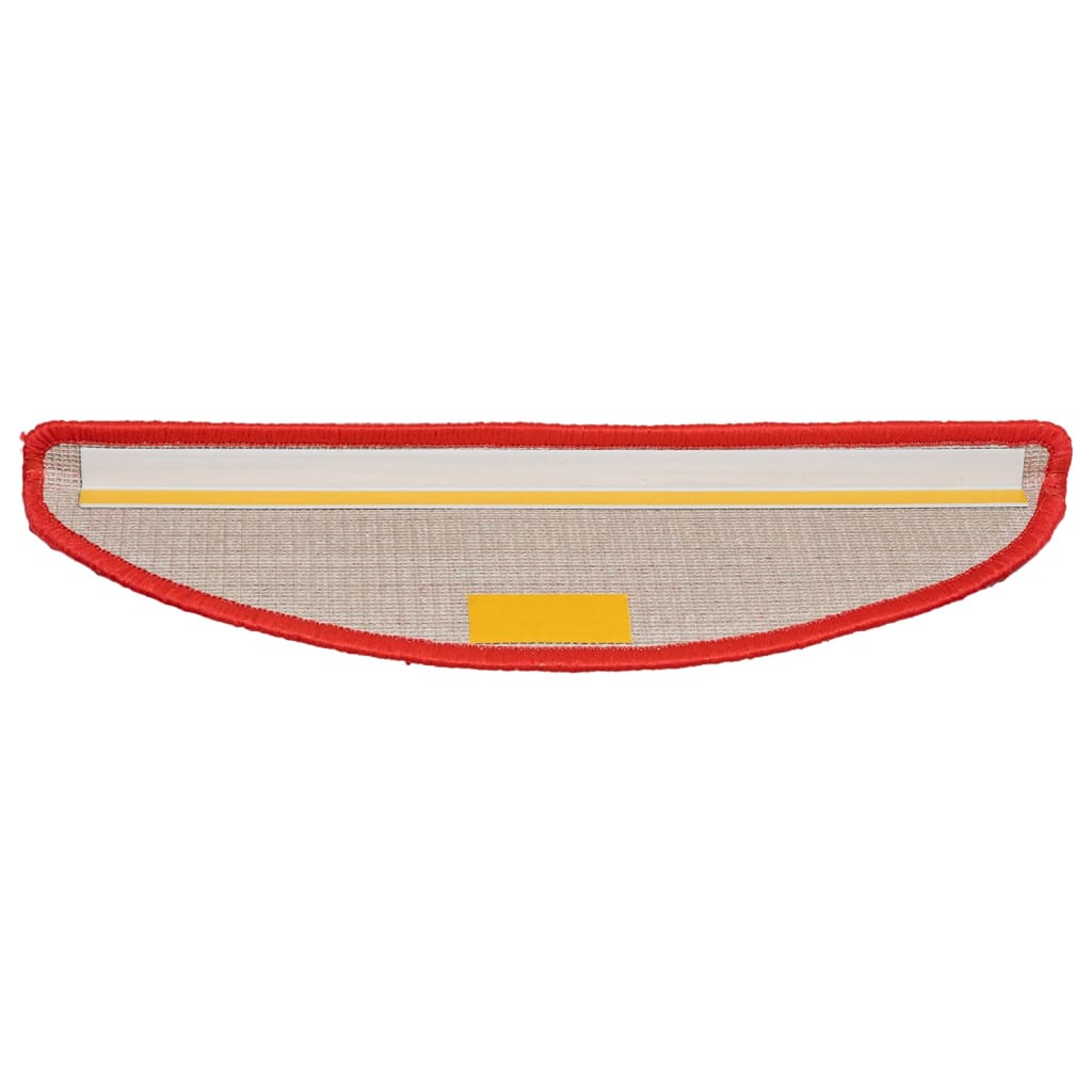 Πατάκια Σκαλιών 15 τεμ. Κόκκινα Ημίκυκλα 56x17x3 εκ. - PAKOBAZAAR