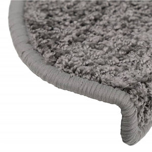 Πατάκια Σκαλιών 15 τεμ. Γκρι Ημίστρογγυλά Μεγάλα 65x21x4 εκ. - PAKOBAZAAR