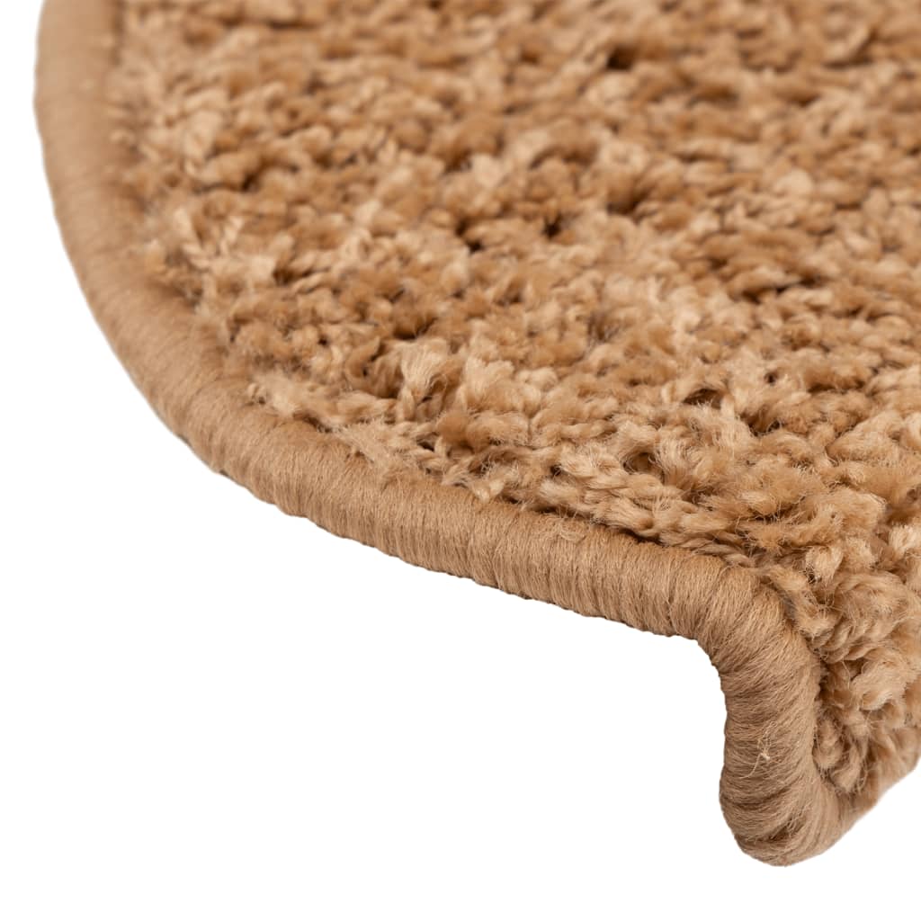 Πατάκια Σκαλιών 15 τεμ. Μπεζ Ημίστρογγυλά Μεγάλα 65x21x4 εκ. - PAKOBAZAAR