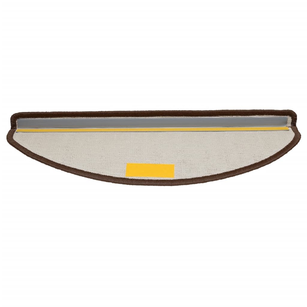 Πατάκια Σκαλιών 15 τεμ. Καφέ Ημίστρογγυλά Μεγάλα 65x21x4 εκ. - PAKOBAZAAR