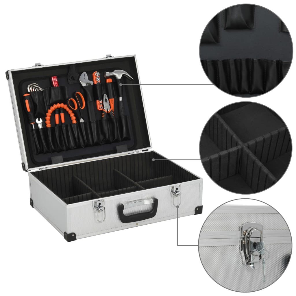 Βαλίτσα Εργαλείων Ασημί 46 x 33 x 16 εκ. Αλουμινίου