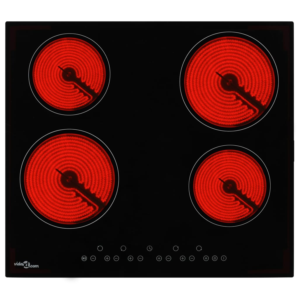 Εστία Κεραμική με 4 Εστίες και Πλήκτρα Αφής 6000 W - Pakobazaar