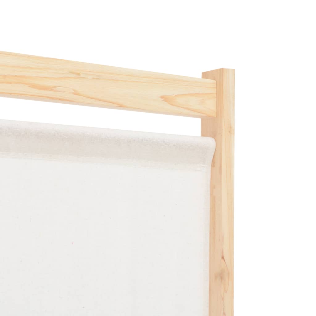 Διαχωριστικό Δωματίου με 6 Πάνελ Κρεμ 240x170x4 εκ. Υφασμάτινο - PAKOBAZAAR