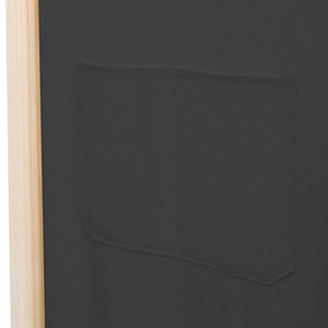 Διαχωριστικό Δωματίου με 5 Πάνελ Γκρι 200x170x4 εκ. Υφασμάτινο - Pakobazaar