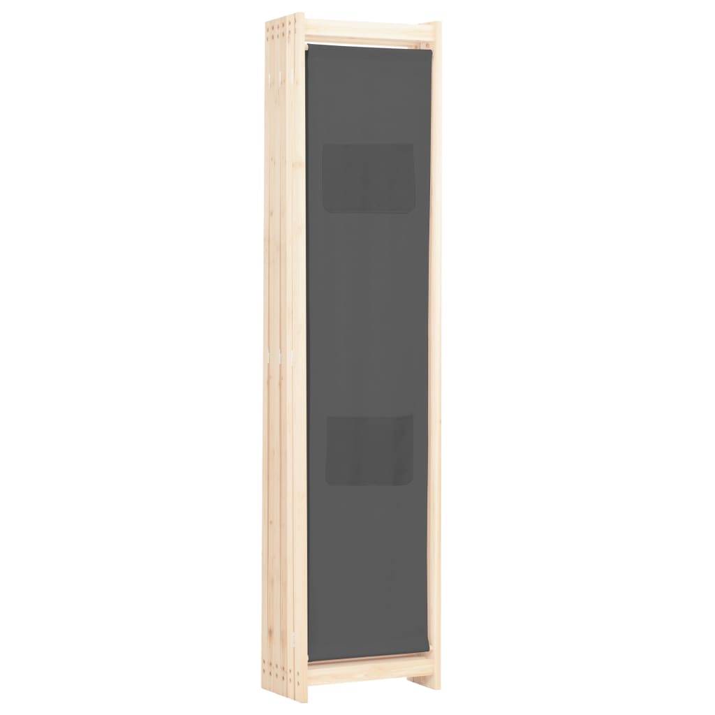 Διαχωριστικό Δωματίου με 6 Πάνελ Γκρι 240x170x4 εκ. Υφασμάτινο - PAKOBAZAAR