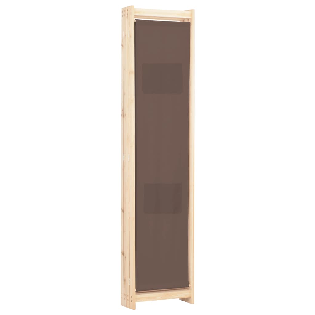 Διαχωριστικό Δωματίου με 4 Πάνελ Καφέ 160x170x4 εκ. Υφασμάτινο - PAKOBAZAAR