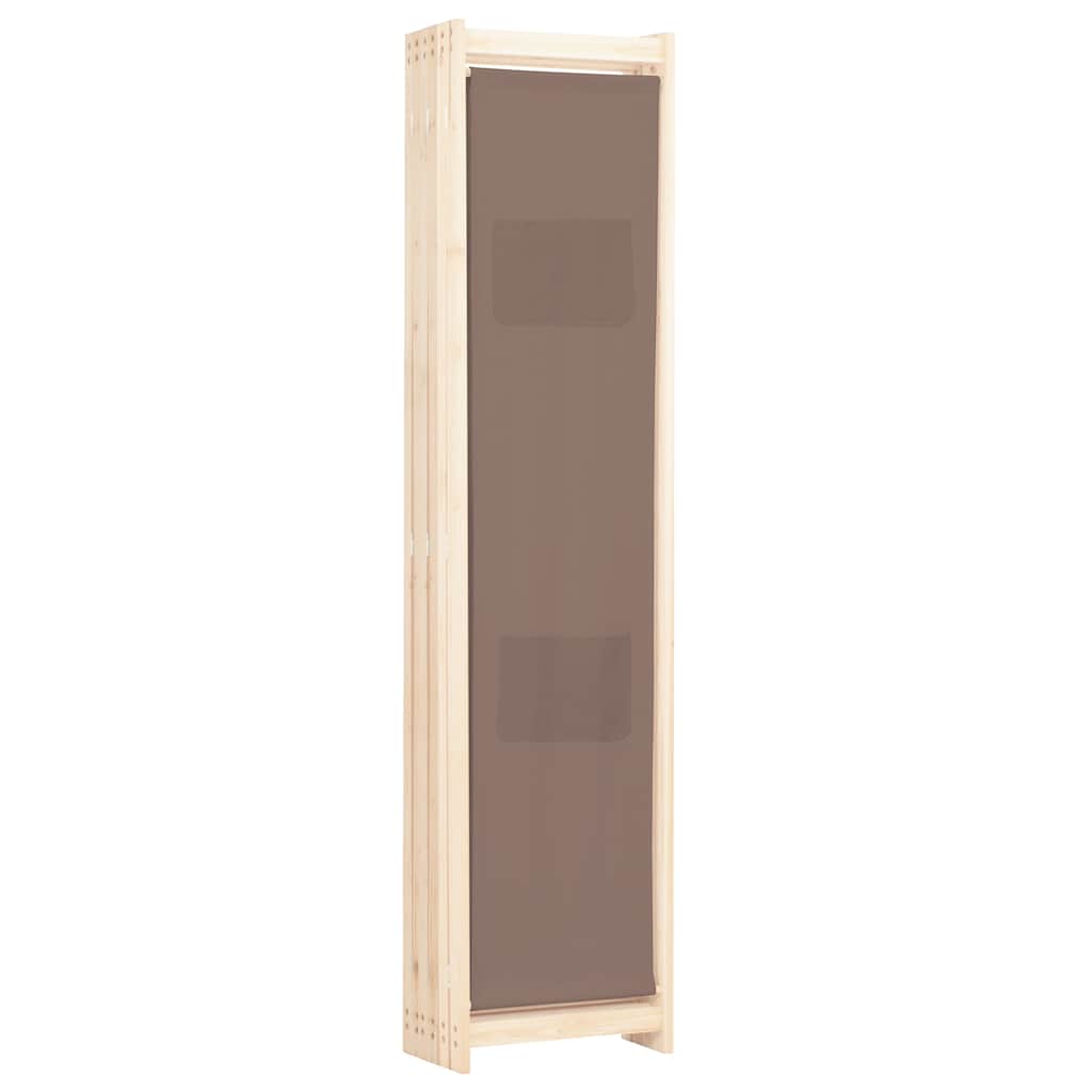 Διαχωριστικό Δωματίου με 6 Πάνελ Καφέ 240x170x4 εκ. Υφασμάτινο - PAKOBAZAAR