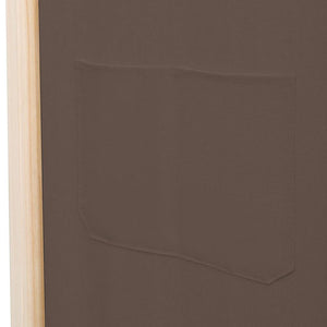 Διαχωριστικό Δωματίου με 6 Πάνελ Καφέ 240x170x4 εκ. Υφασμάτινο - PAKOBAZAAR