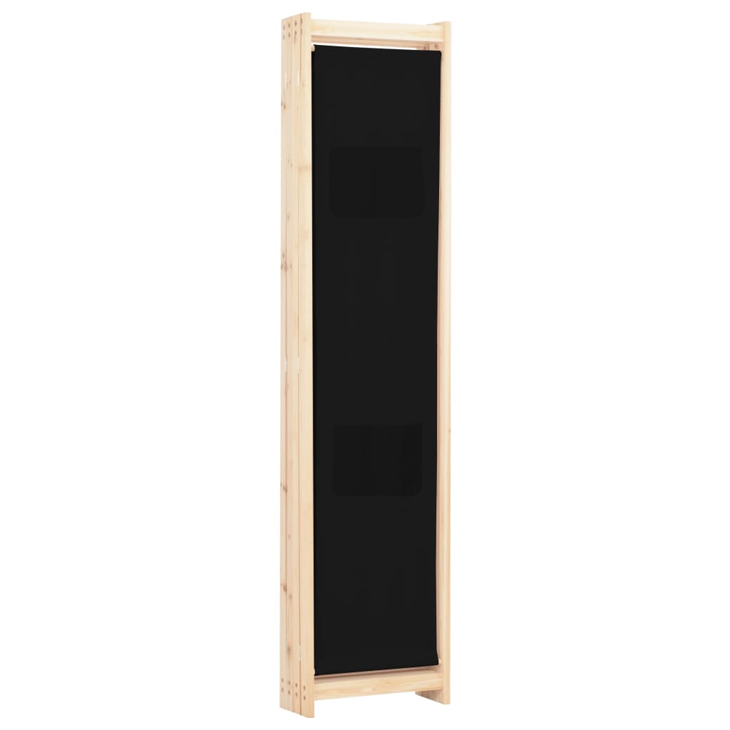 Διαχωριστικό Δωματίου με 4 Πάνελ Μαύρο 160x170x4 εκ. Υφασμάτινο - PAKOBAZAAR