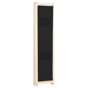 Διαχωριστικό Δωματίου με 5 Πάνελ Μαύρο 200x170x4 εκ. Υφασμάτινο - PAKOBAZAAR