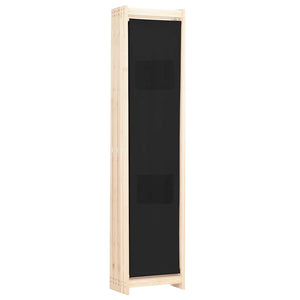 Διαχωριστικό Δωματίου με 6 Πάνελ Μαύρο 240x170x4 εκ. Υφασμάτινο - PAKOBAZAAR