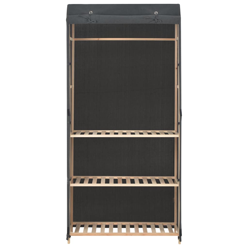 Ντουλάπα με 3 Ράφια Γκρι 79 x 40 x 170 εκ. Υφασμάτινη - PAKOBAZAAR