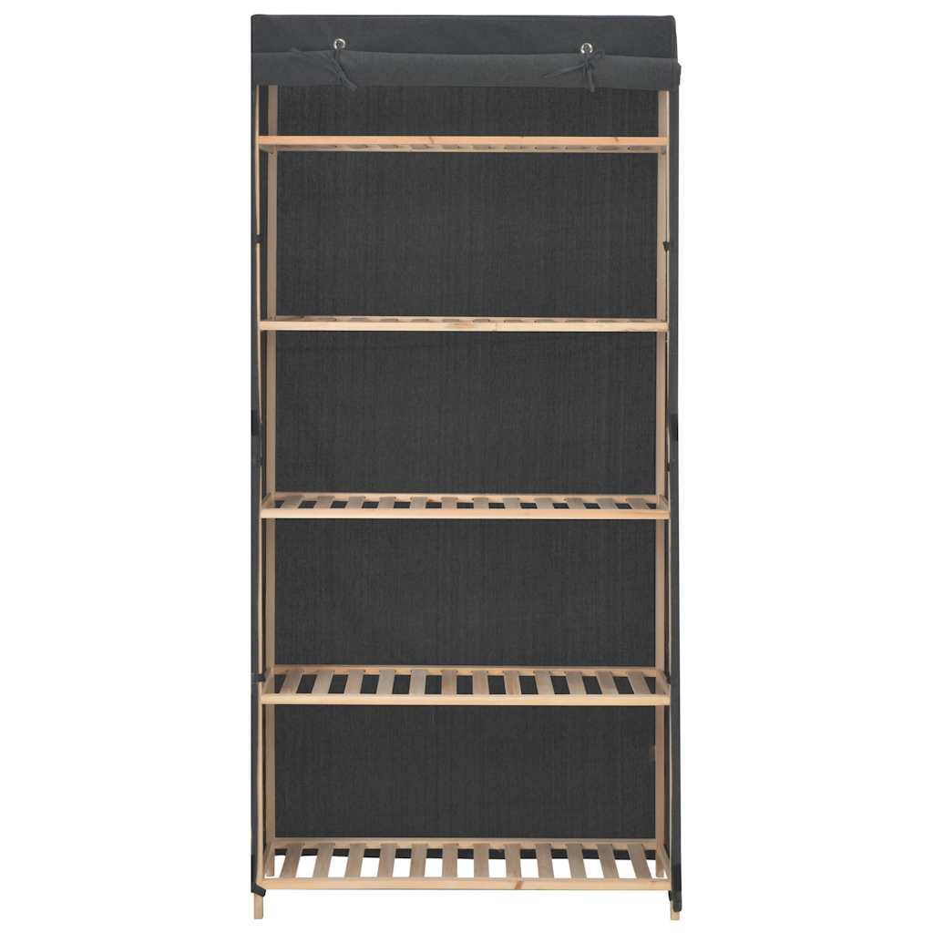 Ντουλάπα Γκρι 79 x 40 x 170 εκ. Υφασμάτινη - PAKOBAZAAR