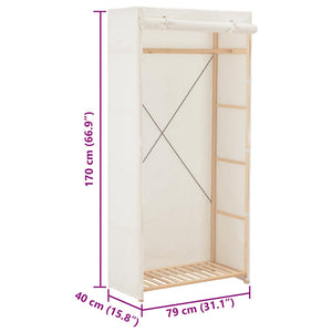 Ντουλάπα Λευκή 79 x 40 x 170 εκ. Υφασμάτινη