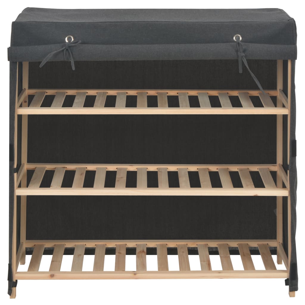 Παπουτσοθήκη με Κάλυμμα Γκρι 79 x 40 x 80 εκ. Υφασμάτινη - PAKOBAZAAR