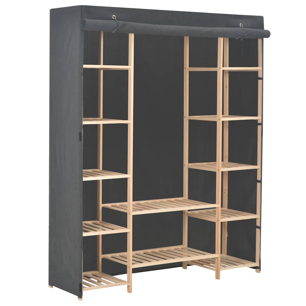 Ντουλάπα Γκρι 135 x 40 x 170 εκ. Υφασμάτινη - PAKOBAZAAR