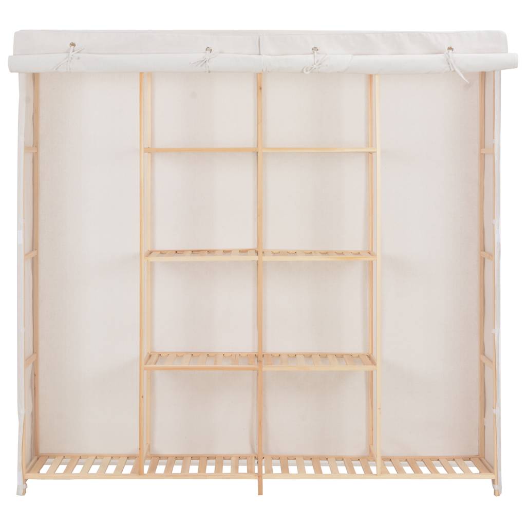 Ντουλάπα Λευκή 173 x 40 x 170 εκ. Υφασμάτινη - PAKOBAZAAR