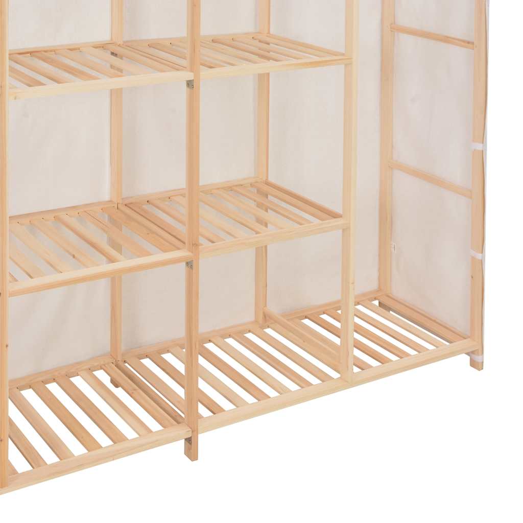 Ντουλάπα Λευκή 173 x 40 x 170 εκ. Υφασμάτινη - PAKOBAZAAR