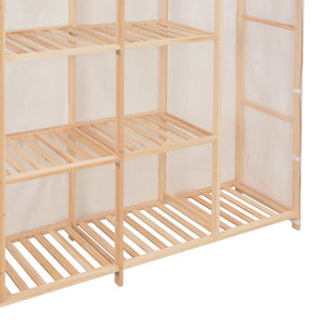 Ντουλάπα Λευκή 173 x 40 x 170 εκ. Υφασμάτινη - PAKOBAZAAR