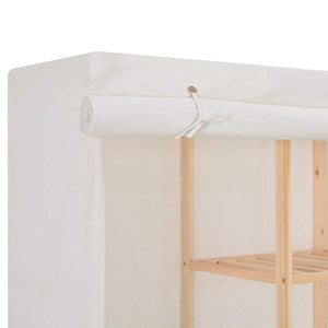 Ντουλάπα Λευκή 173 x 40 x 170 εκ. Υφασμάτινη - PAKOBAZAAR
