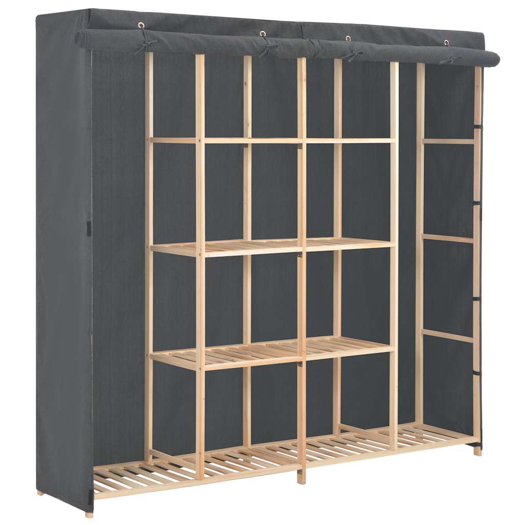 Ντουλάπα Γκρι 173 x 40 x 170 εκ. Υφασμάτινη - PAKOBAZAAR