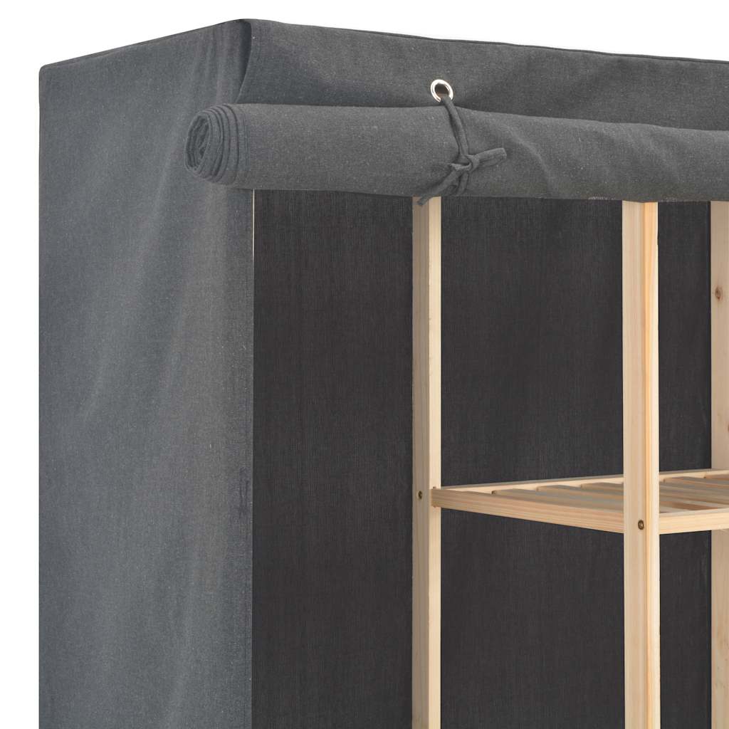 Ντουλάπα Γκρι 173 x 40 x 170 εκ. Υφασμάτινη - PAKOBAZAAR